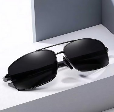 HD Polarized Metal Sunglasses Men Women UV400 Classic Black Driving Glasses