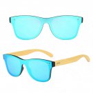 Bamboo Wood Polarized Sunglasses Blue Flat Lens Unisex UV400 Eco Friendly Shades