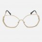 OVERSIZE CLASSIC 70s RETRO Style Clear Lens EYE GLASSES Large Gold Hexagon Frame