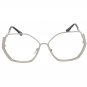 OVERSIZE CLASSIC 70s RETRO Clear Lens EYE GLASSES Large Silver Hexagon Frame