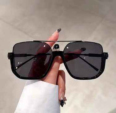 Vintage Double Bridge Sunglasses Oversized Sunglasses for Women Men