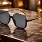 Vintage Double Bridge Sunglasses Oversized Sunglasses for Women Men