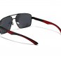 Mens Polarized Aviator Sunglasses Black Red Frame Gold Trim UV400 Driving Shades
