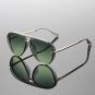 Retro Simple Large Frame Green Women's Fashion Design Sunglasses