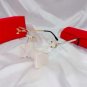 New Cut Clear Lens Sunglasses square Rimless Sunglasses High Quality Diamonds