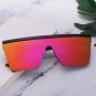 Oversized Shield Sunglasses Purple Mirror Lens Flat Top Unisex Fashion Shades