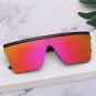 Oversized Shield Sunglasses Purple Mirror Lens Flat Top Unisex Fashion Shades