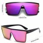 Oversized Shield Sunglasses Purple Mirror Lens Flat Top Unisex Fashion Shades