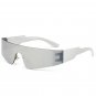 Futuristic Shield Sunglasses Silver Mirrored UV400 Y2K Oversized Unisex