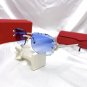 New Cut Blue Lens Sunglasses square Rimless Sunglasses High Quality Unisex