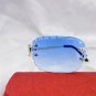 New Cut Blue Lens Sunglasses square Rimless Sunglasses High Quality Unisex