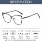 Cat Eye Photochromic Glasses Women Anti Blue Light Metal Frame - Black