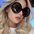 New Vintage Big Round Sunglasses Women Black Oversized Sun Glasses Female Fash