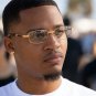 Mens Hip Hop 18k Gold Frame  Rectangle Clear Lens Wood Grain Retro Eye Glasses