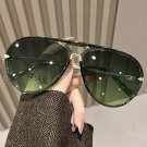 Women Oversized Green Gradient Sunglasses Gold Frame Fashion Shades UV400