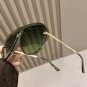 Women Oversized Green Gradient Sunglasses Gold Frame Fashion Shades UV400