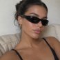 Black Slim Rectangle Sunglasses Y2K Street Style UV400