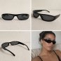 Black Slim Rectangle Sunglasses Y2K Street Style UV400