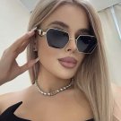 Luxury Hexagon Sunglasses Gold Frame Black Lens UV400 Retro Unisex
