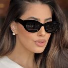 Cat Eye Sunglasses Women Black Retro Oval Fashion UV400 Trendy Shades