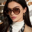 Oversized Tortoise Brown Gradient Sunglasses Women Large Frame Shades