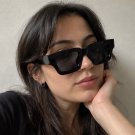 Black Rectangular Sunglasses, Y2K Slim-Frame Unisex Streetwear Shades