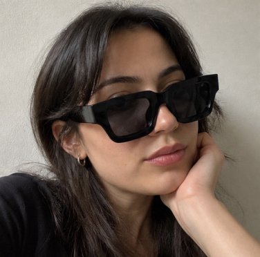 Black Rectangular Sunglasses, Y2K Slim-Frame Unisex Streetwear Shades