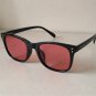 Black Square Sunglasses Red Tint Lenses Y2K Retro Streetwear UV400