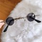 Vintage Small Round Sunglasses Metal Frame Black Lens Punk Retro UV400