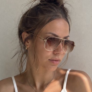 &iacute;&nbsp;&frac12;&iacute;&acute;&yen; Oversized Gradient Shield Sunglasses | Gold Frame Brown Lens Y2K Aesthetic