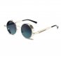 Round Punk Sunglasses Men Vintage Green Gradient Luxury UV400 Shades