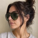 Green Gradient Oversized Sunglasses Gold Frame