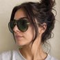 Green Gradient Oversized Sunglasses Gold Frame