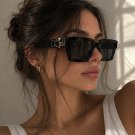 Black Oversized Square Sunglasses – Gold Detail Frames Streetwear