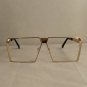 Vintage Style Gold Geometric Frame Sunglasses Clear Lens Oversized Retro Shades