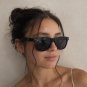 Black Square Sunglasses Black Smoke Lens Minimal Unisex Streetwear UV Shades