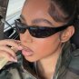 Y2K Wraparound Sunglasses Women Small Frame Futuristic Black Shades