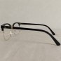 Vintage Style Half Frame Glasses Black Gold Clear  Lens
