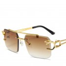 Leopard Head Hollow Mirror Leg Sunglasses Personalized Hip Hop  Street Photo Sun