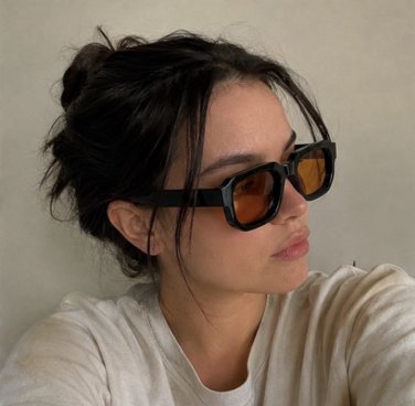Black Frame Orange Lens Sunglasses | Retro Street Style Shades