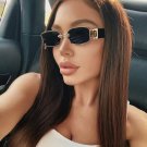 Luxury Small Frame Square Sunglasses Women Black Gold Rectangle Shades