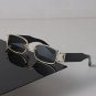 Luxury Small Frame Square Sunglasses Women Black Gold Rectangle Shades