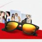 Oversized Matte Black Sunglasses Reflective Mirror Lens UV400 Horn Rim