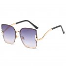 New Personality Frameless Trimming Diamond Sunglasses Women's Trend Gradient Met