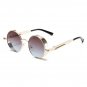Round Punk Sunglasses Men Vintage Steampunk Gradient Lens Gold Frame