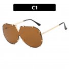 Fashion metal one-piece sunglasses, new V-frame sunglasses, Instagram popular su