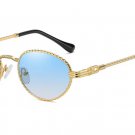 Gold metal oval sunglasses women retro purple pink round sun glasses for men gra