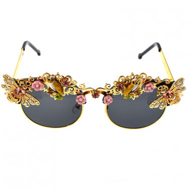 New Fashionable and Elegant Classical Sunglasses, Artistic Pearl Inlaid Sunglass