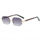 New European And American Fashion Rimless Polygonal Sunglasses Women's Gradient