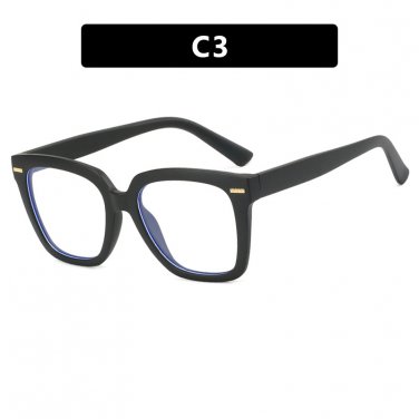 Candy colored square rice nail flat lens anti blue light glasses frame trend fla